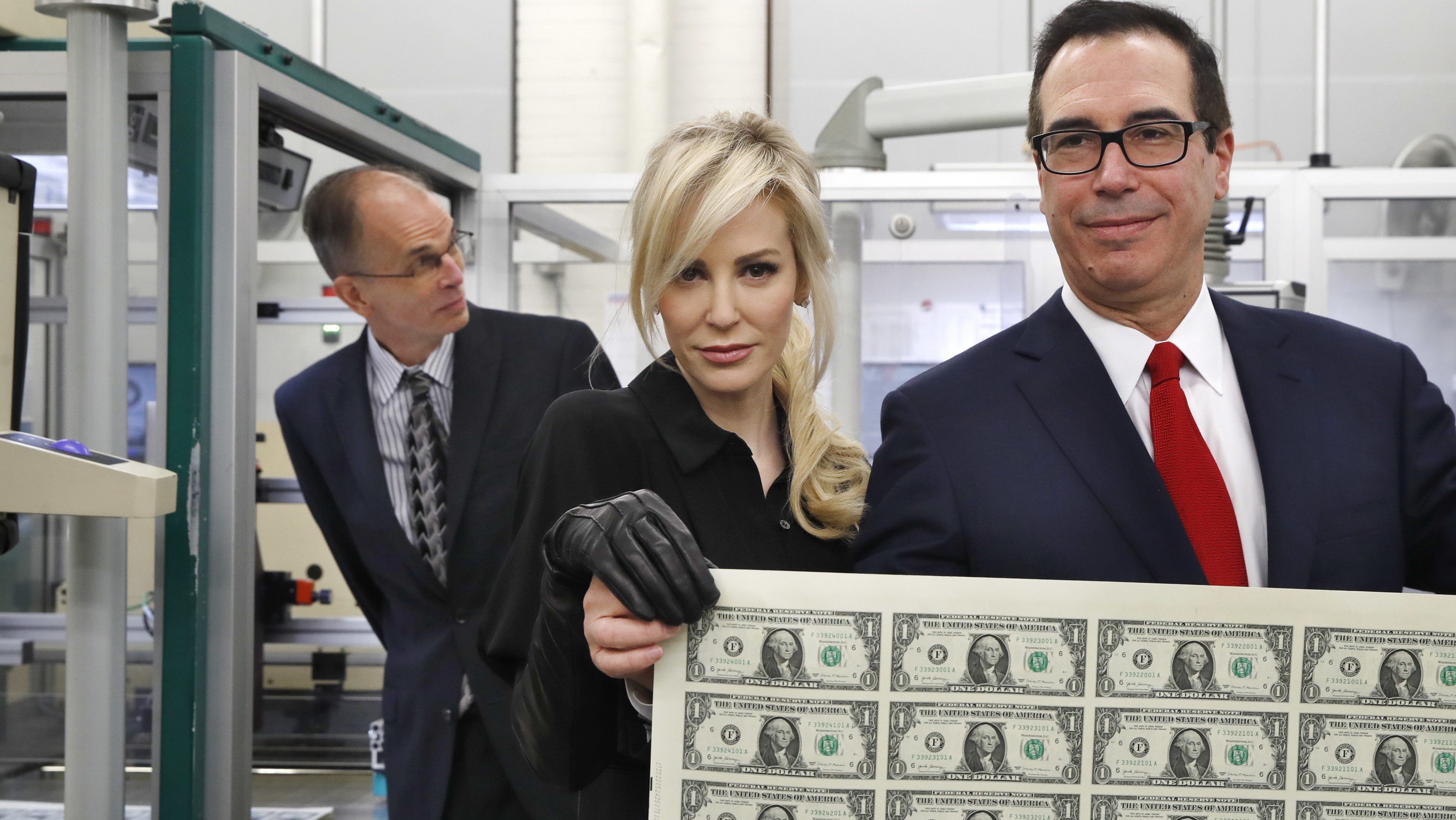 U.S. Treasury Secretary Steven Mnuchin with Wife
